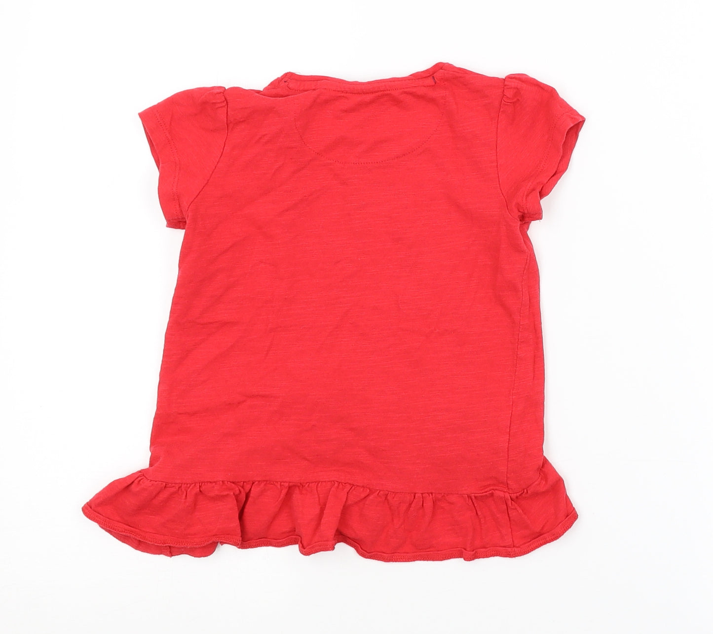 Mothercare Girls Red   Basic T-Shirt Size 2-3 Years