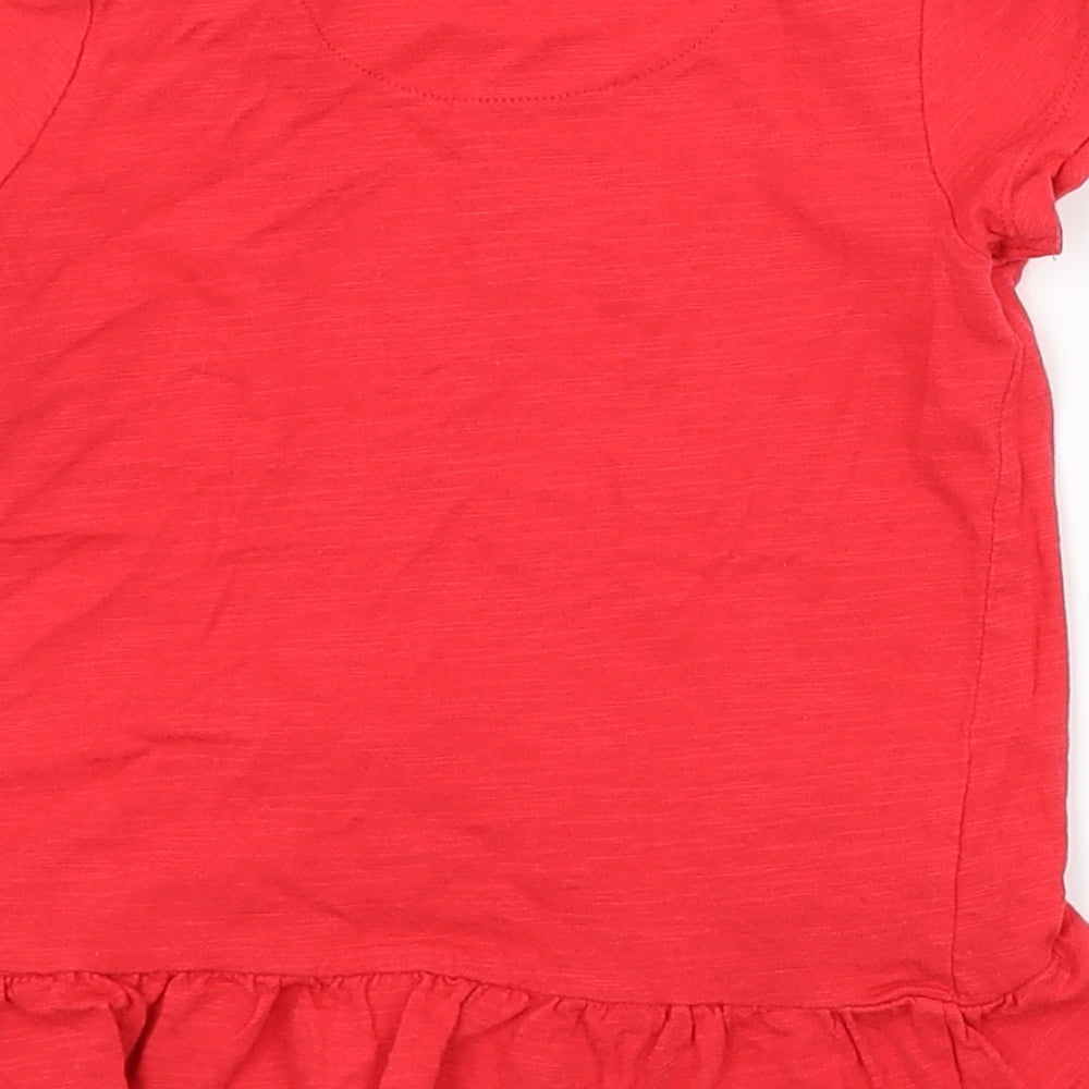 Mothercare Girls Red   Basic T-Shirt Size 2-3 Years