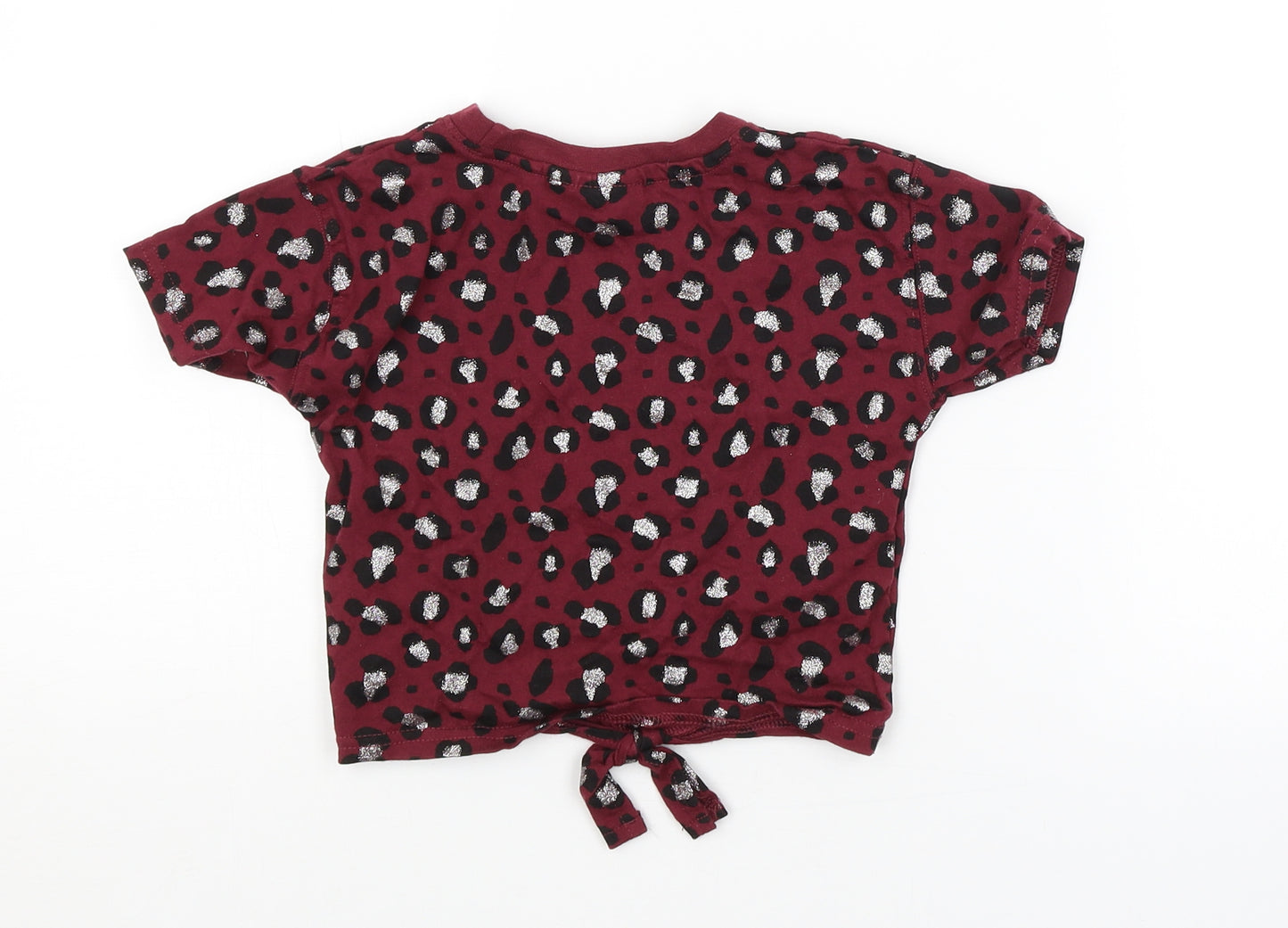 McKenzie Girls Purple Animal Print  Cropped T-Shirt Size 4-5 Years