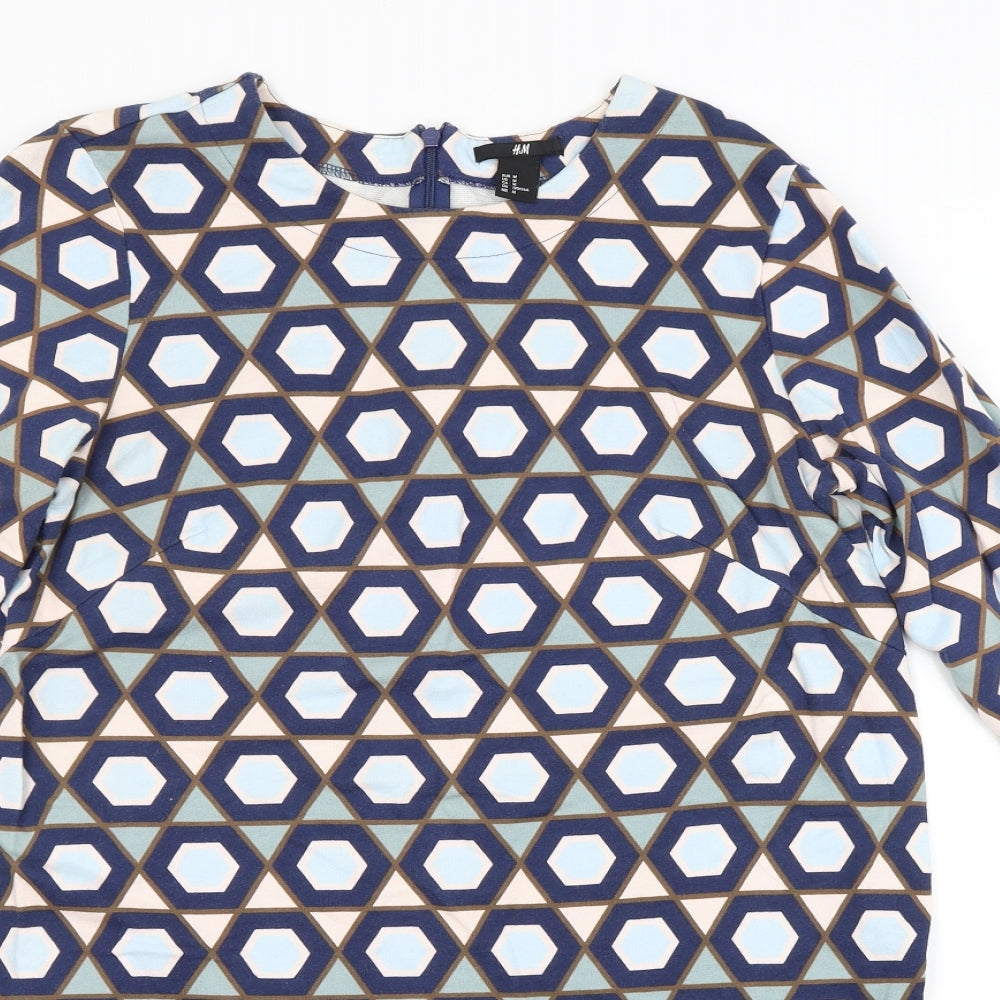 H&M Womens Multicoloured Argyle/Diamond  Jumper Dress  Size M