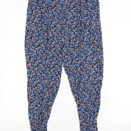 NEXT Womens Blue Floral  Jogger Trousers Size 10 L25 in