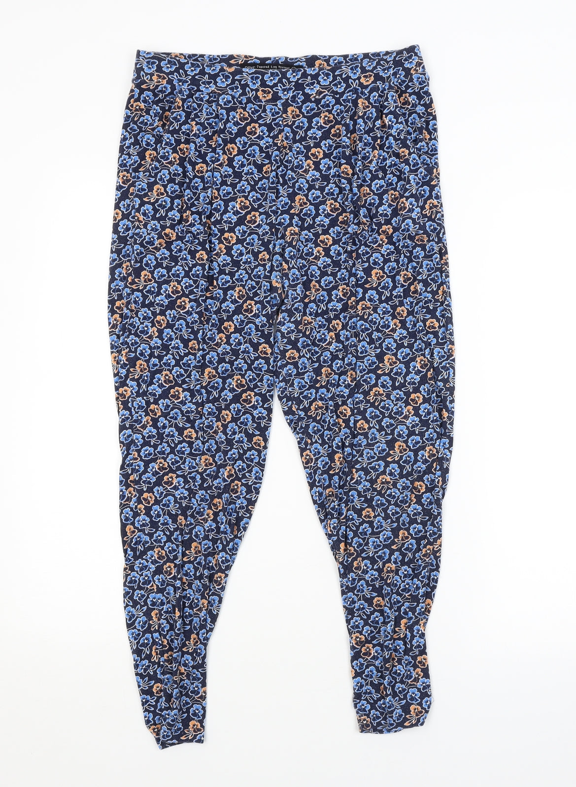 NEXT Womens Blue Floral  Jogger Trousers Size 10 L25 in