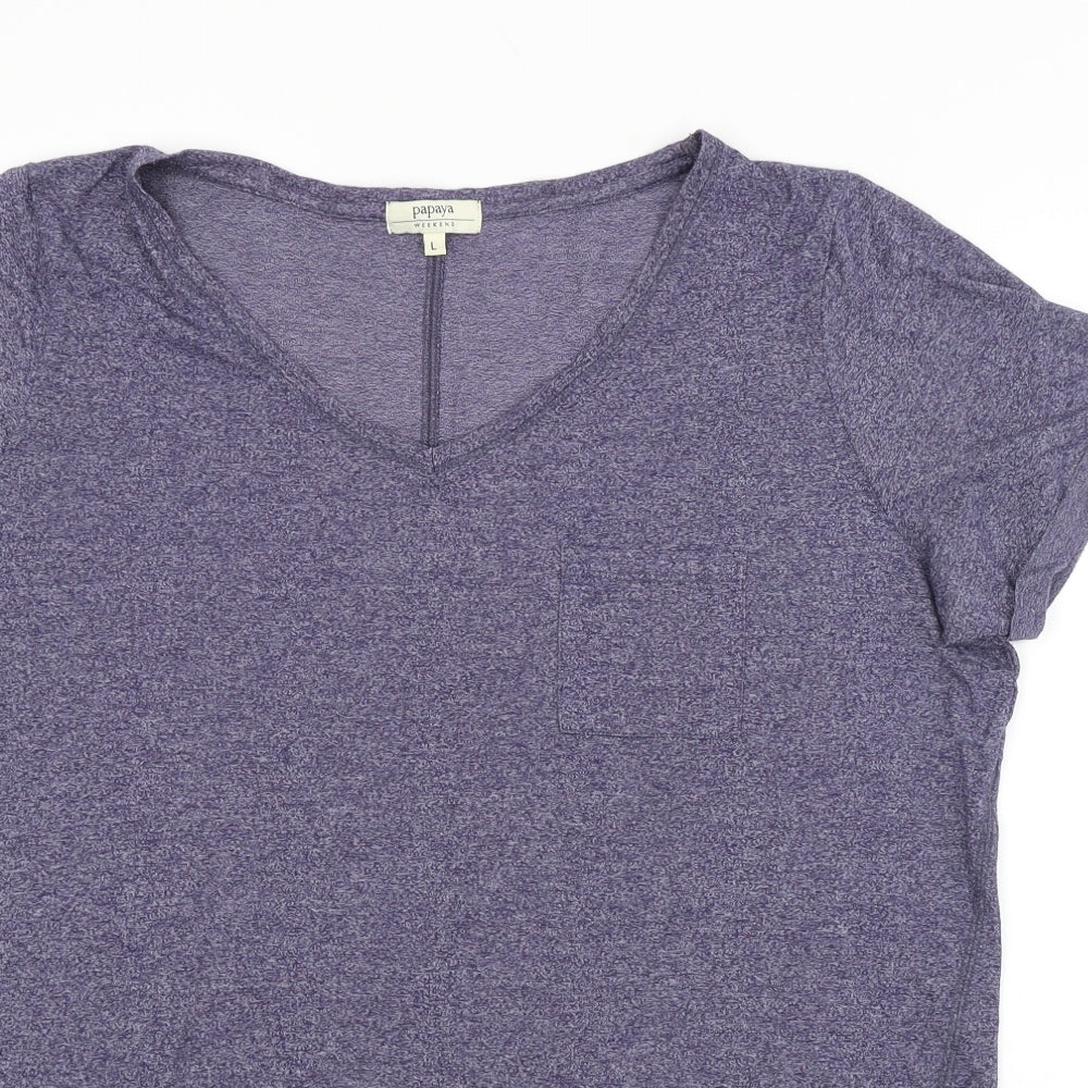 Papaya Womens Purple   Basic T-Shirt Size L