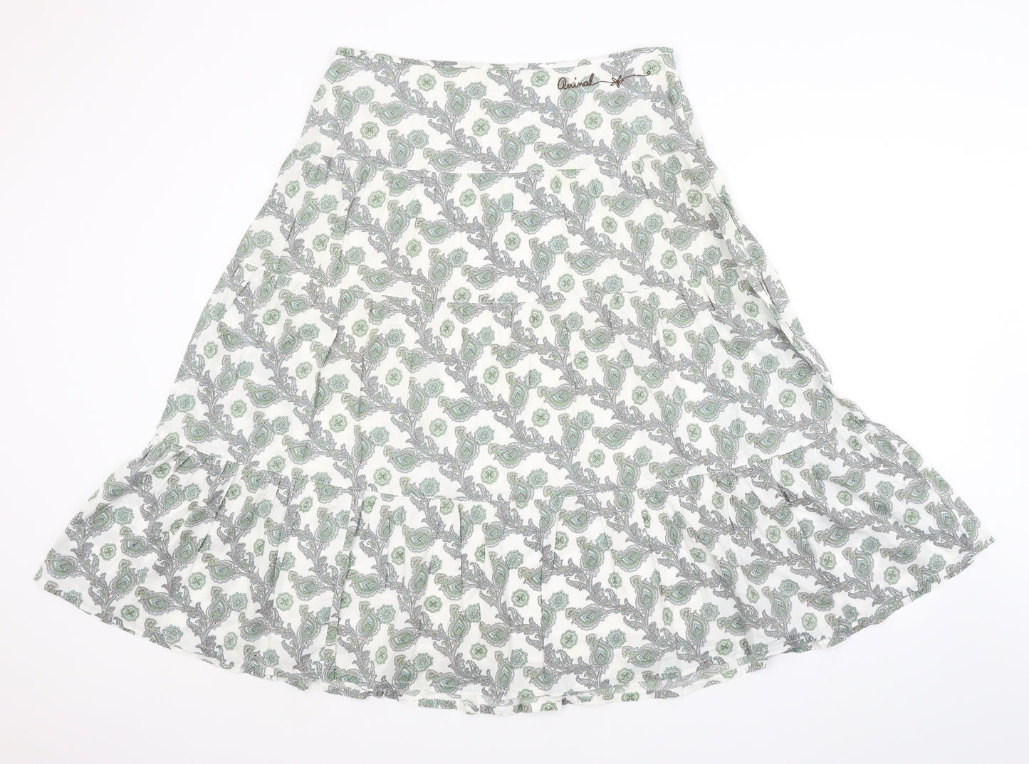 Animal Womens Green Paisley  A-Line Skirt Size 12