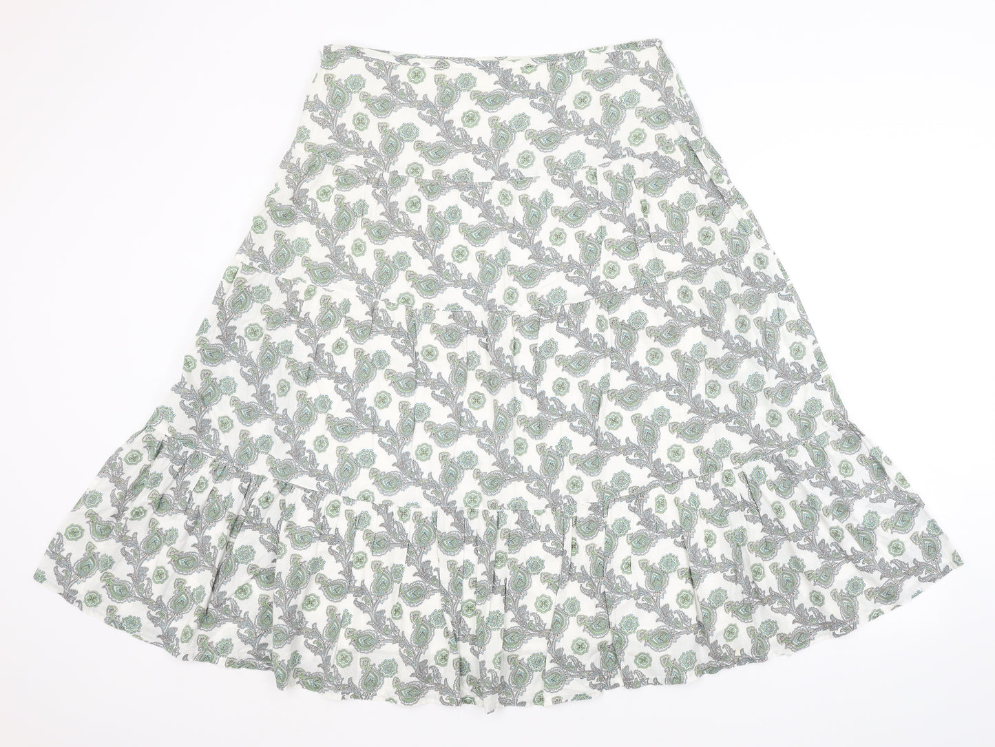 Animal Womens Green Paisley  A-Line Skirt Size 12