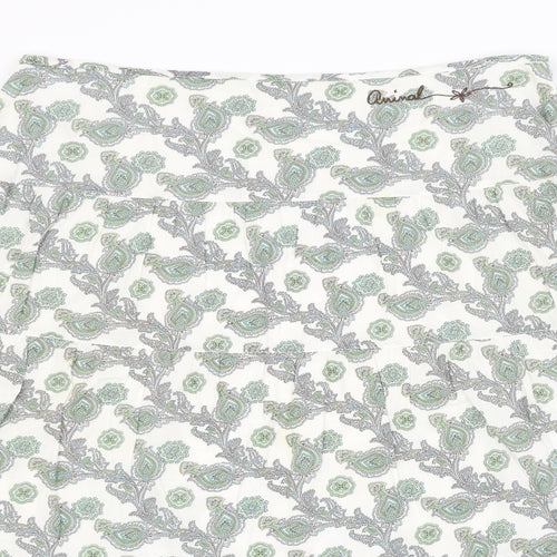 Animal Womens Green Paisley  A-Line Skirt Size 12