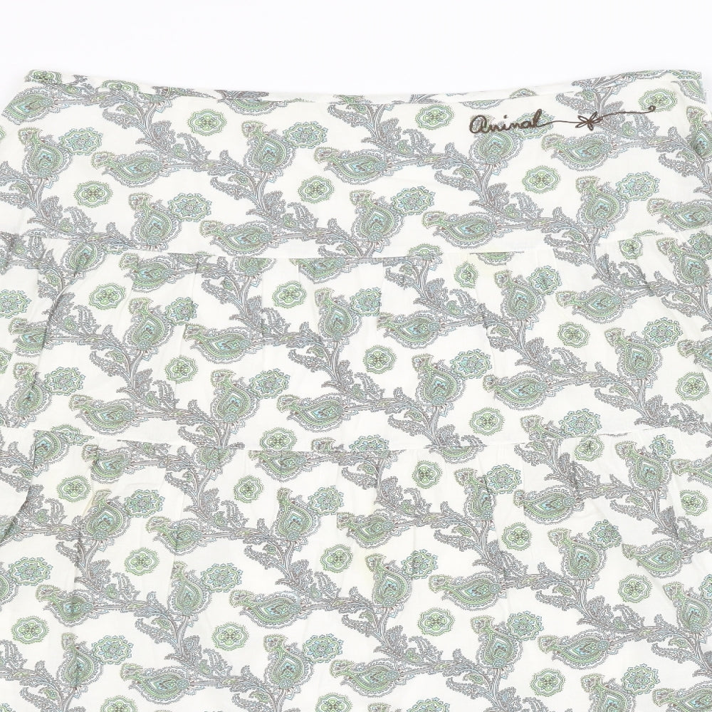 Animal Womens Green Paisley  A-Line Skirt Size 12