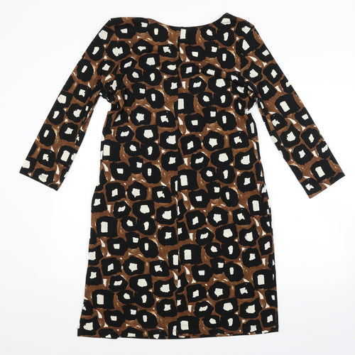 Wallis Womens Brown Animal Print  Pencil Dress  Size 16