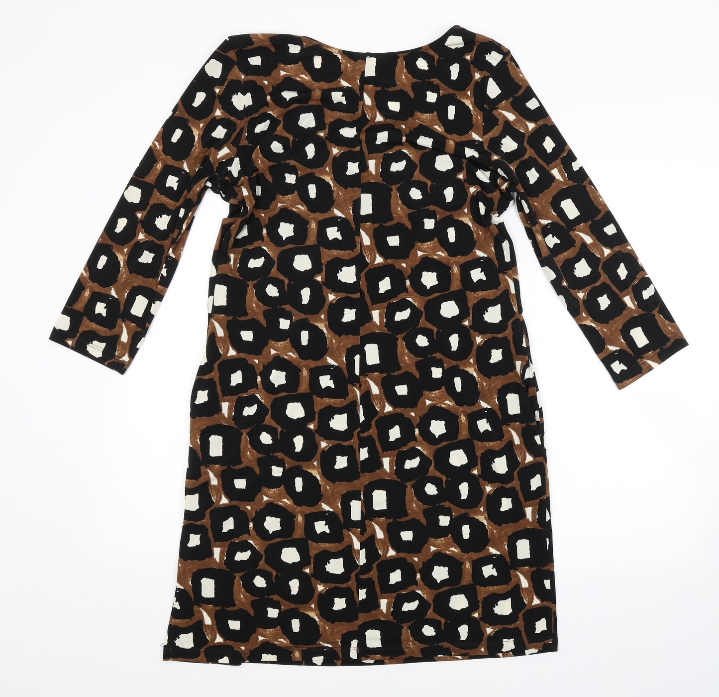 Wallis Womens Brown Animal Print  Pencil Dress  Size 16