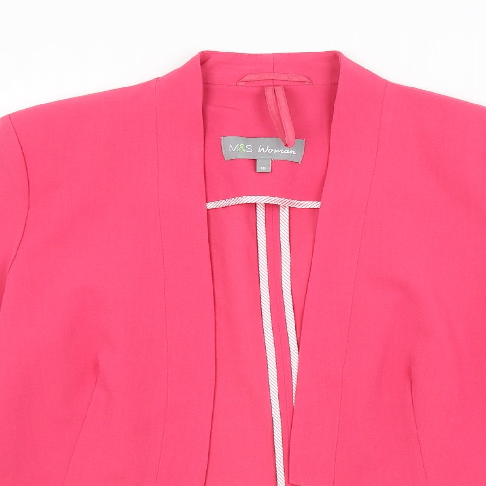 M&S Womens Pink   Jacket Blazer Size 10