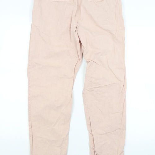 M&S Womens Pink   Chino Trousers Size 12 L28 in