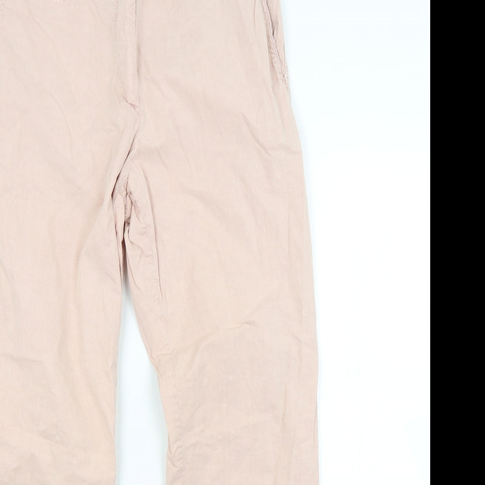 M&S Womens Pink   Chino Trousers Size 12 L28 in