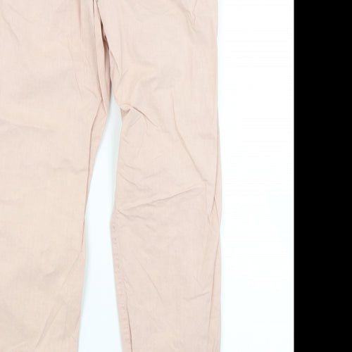 M&S Womens Pink   Chino Trousers Size 12 L28 in