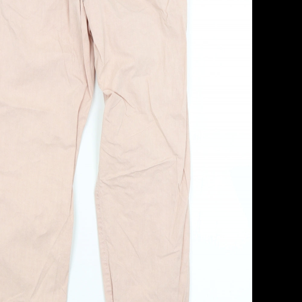 M&S Womens Pink   Chino Trousers Size 12 L28 in