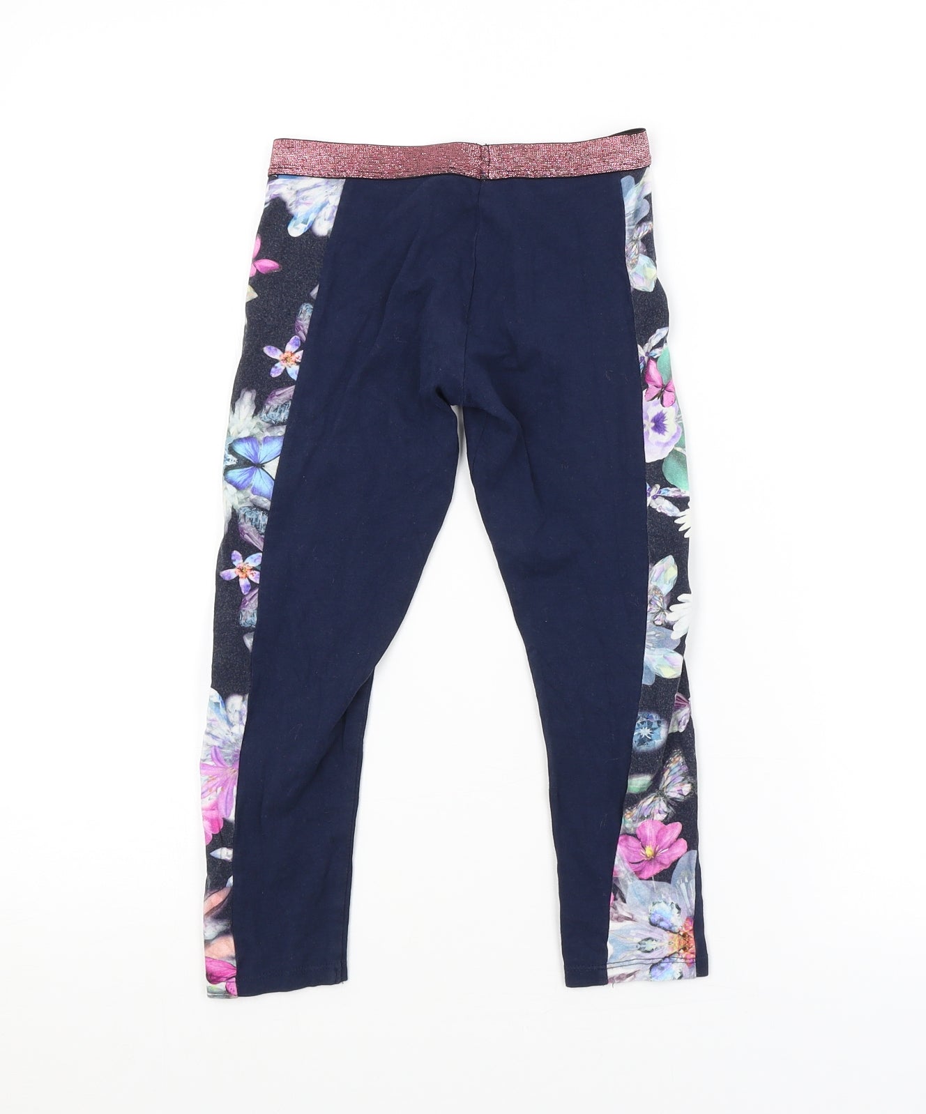 LOLA MAVERICK Girls Black Floral  Jogger Trousers Size 5-6 Years