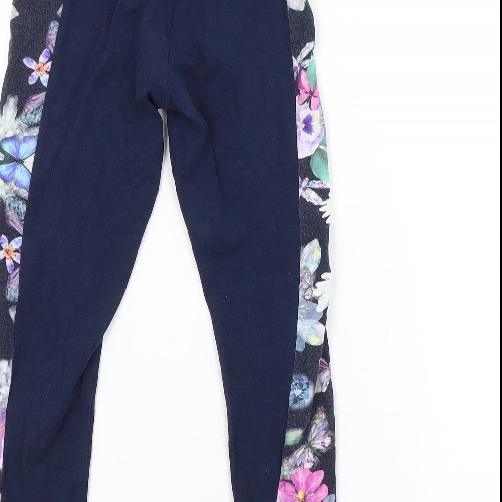LOLA MAVERICK Girls Black Floral  Jogger Trousers Size 5-6 Years