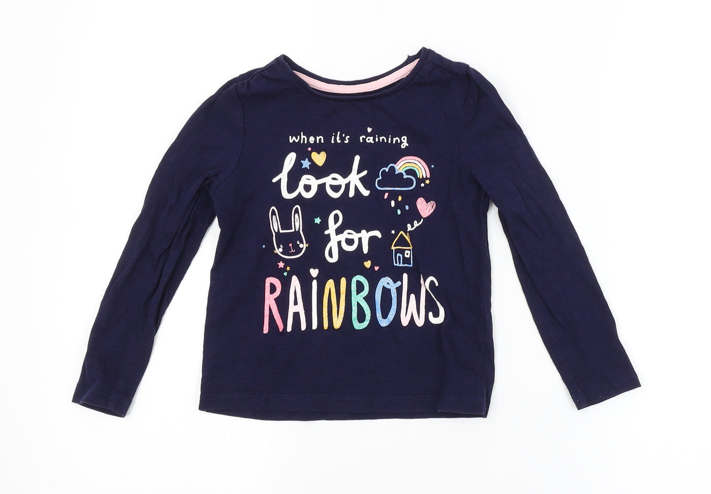 TU Girls Purple   Basic T-Shirt Size 3-4 Years