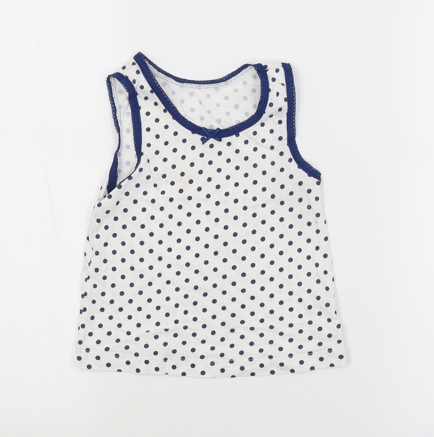 TU Girls White Spotted  Basic Tank Size 3-4 Years