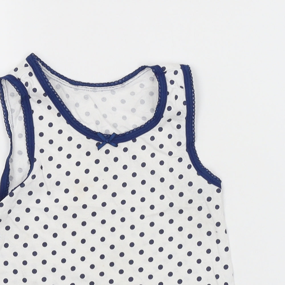 TU Girls White Spotted  Basic Tank Size 3-4 Years