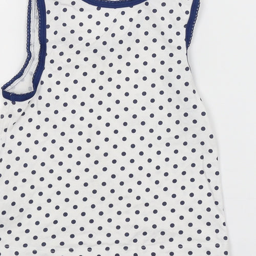 TU Girls White Spotted  Basic Tank Size 3-4 Years