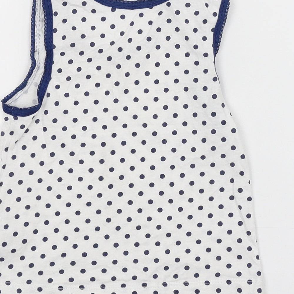 TU Girls White Spotted  Basic Tank Size 3-4 Years