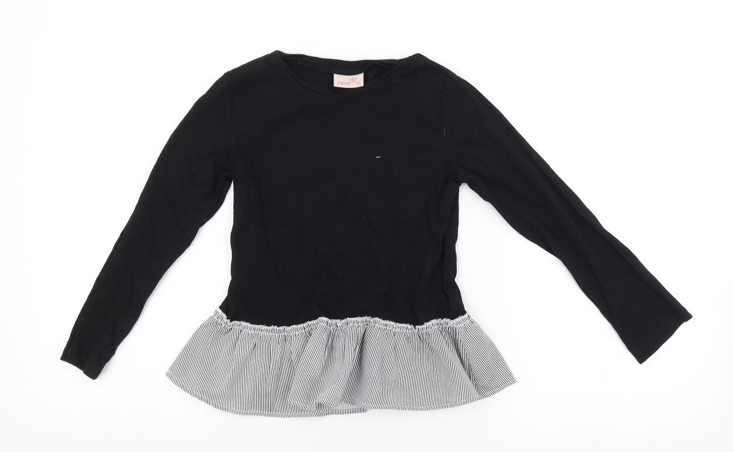 NEXT Girls Black Striped  Basic T-Shirt Size 6 Years