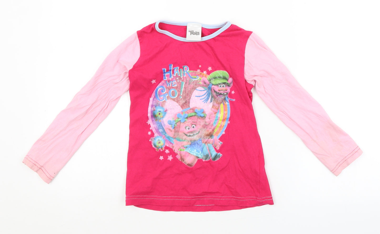 Preworn Girls Pink   Basic T-Shirt Size 4-5 Years