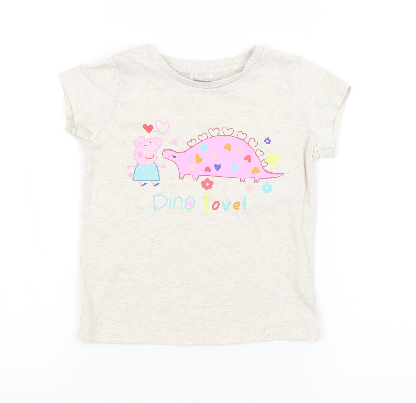 George Girls Grey   Basic T-Shirt Size 3-4 Years  - PEPPA PIG