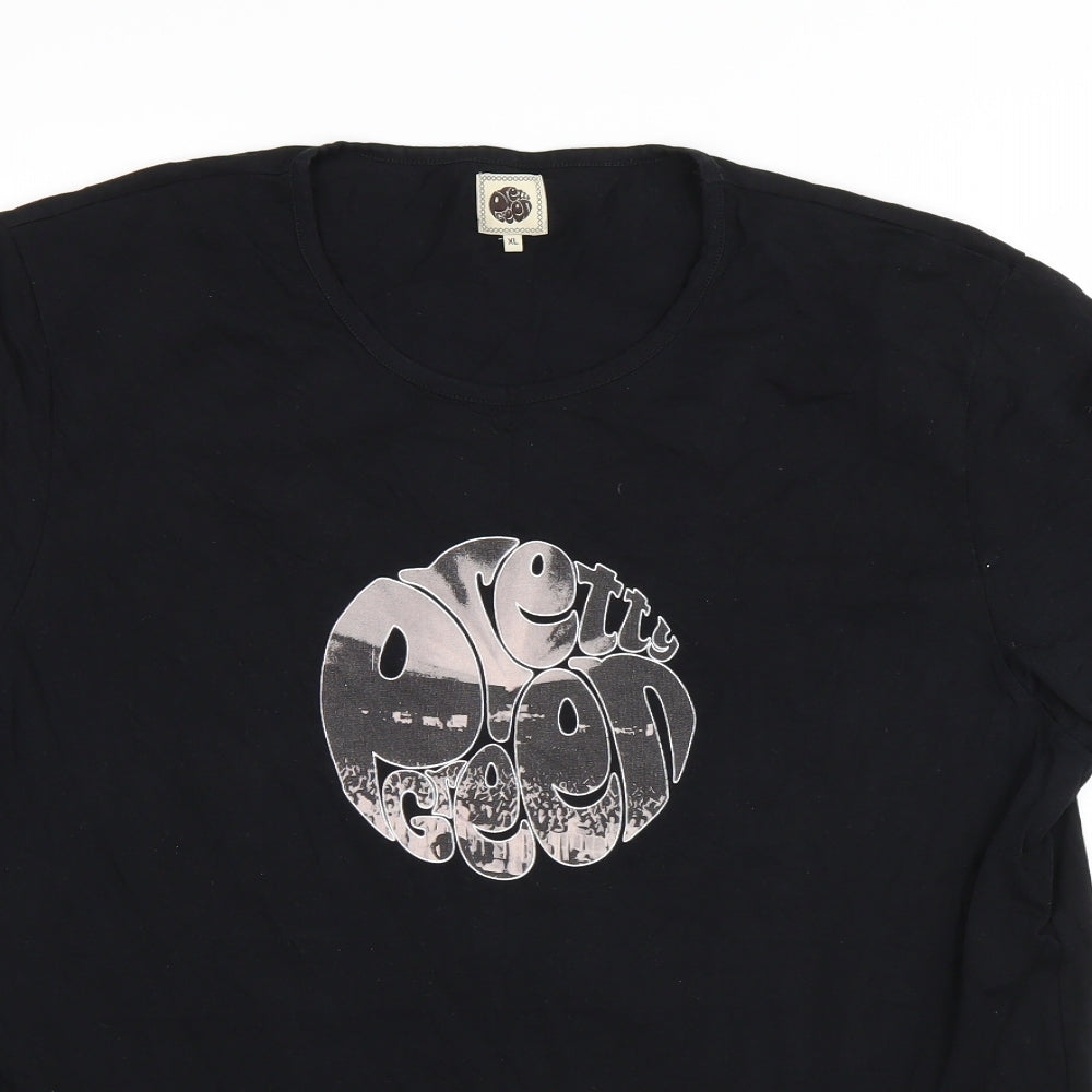 Pretty Green Mens Black    T-Shirt Size XL