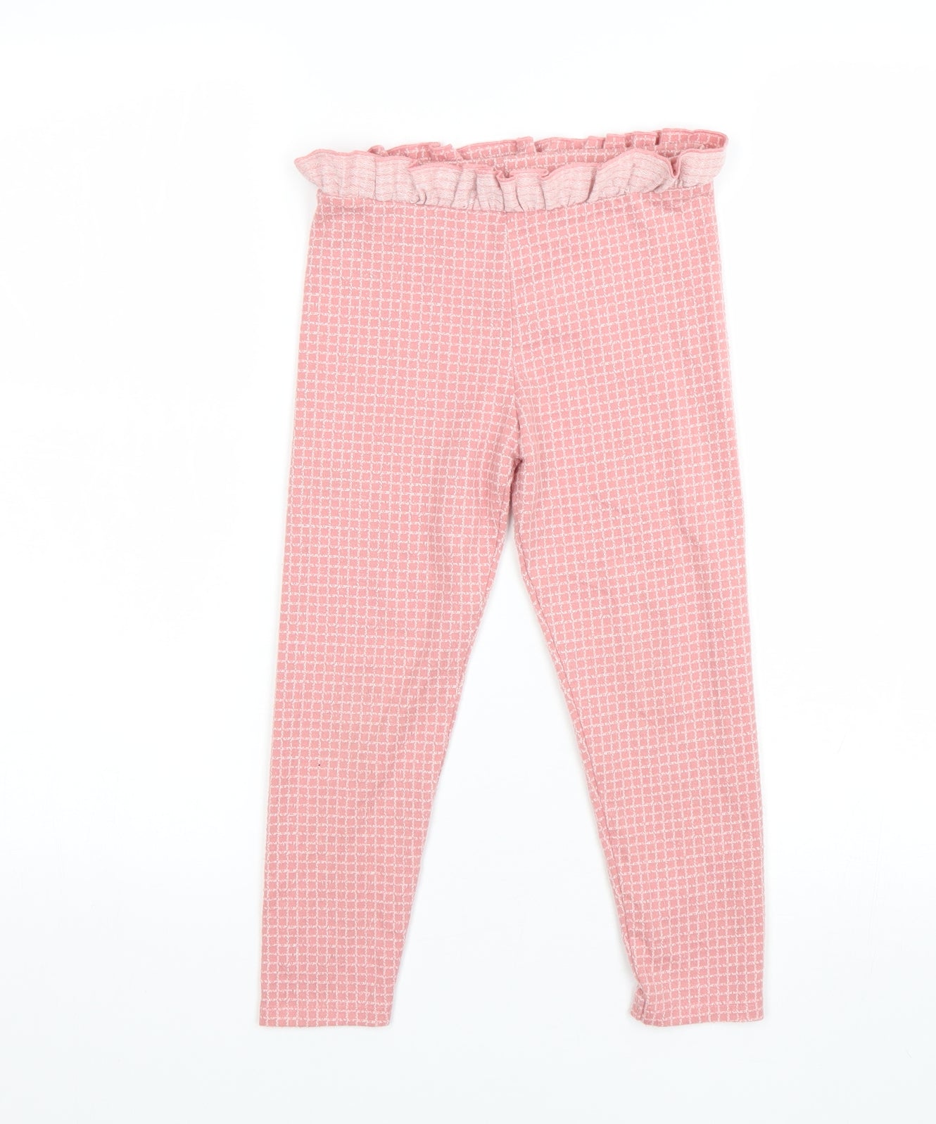 George Girls Pink Check  Sweatpants Trousers Size 5-6 Years - leggings