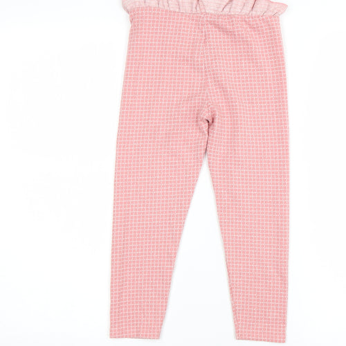 George Girls Pink Check  Sweatpants Trousers Size 5-6 Years - leggings