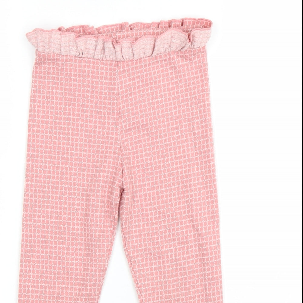 George Girls Pink Check  Sweatpants Trousers Size 5-6 Years - leggings
