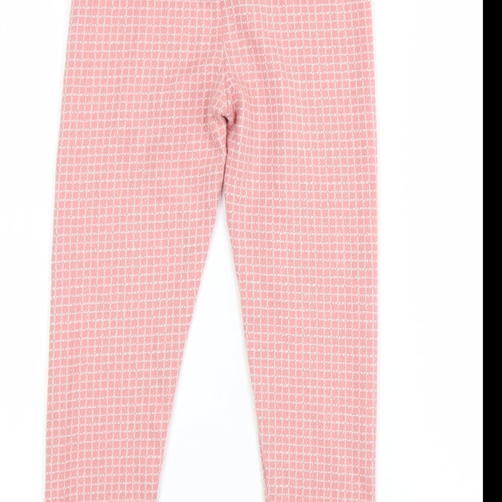 George Girls Pink Check  Sweatpants Trousers Size 5-6 Years - leggings