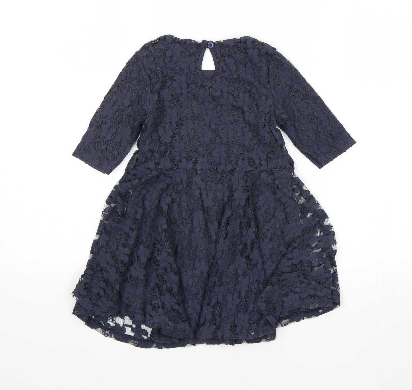F&F Girls Blue Floral  Fit & Flare  Size 3-4 Years