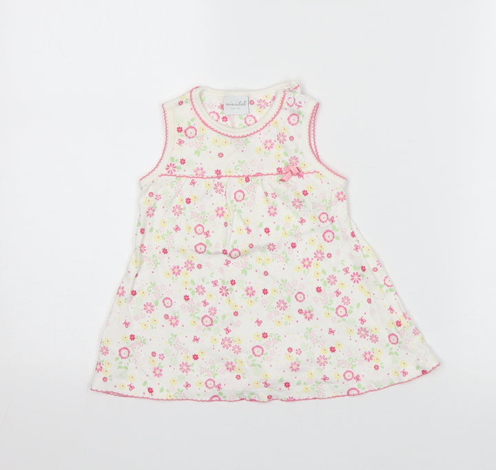 Miniclub Girls Multicoloured Floral  A-Line  Size 3-6 Months