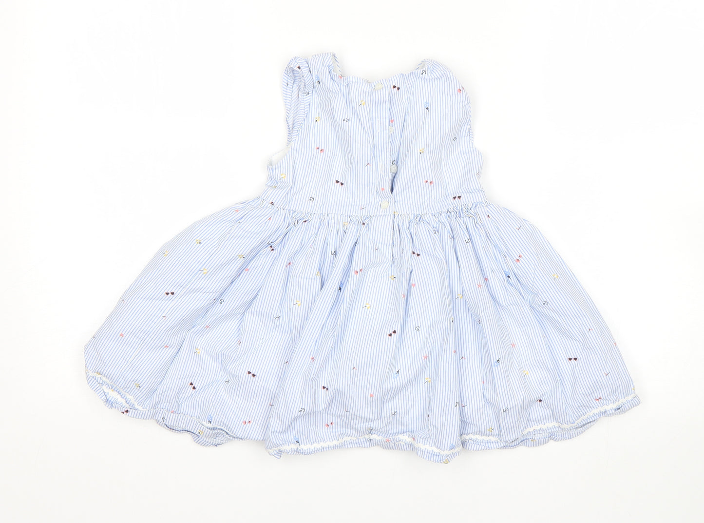 Mothercare Girls Blue Striped  Fit & Flare  Size 3-4 Years