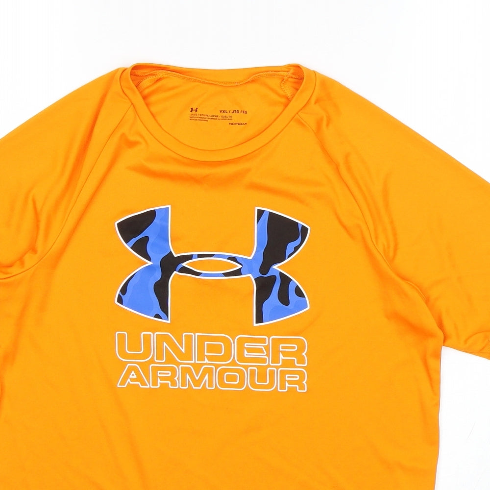 Under Armur Boys Orange   Basic T-Shirt Size XL