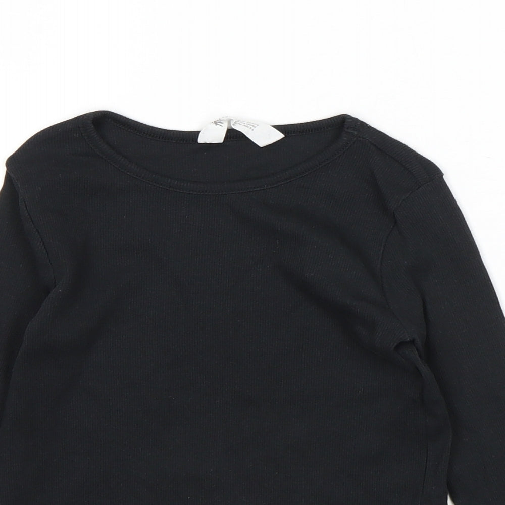 H&M Girls Black   Pullover Jumper Size 4-5 Years