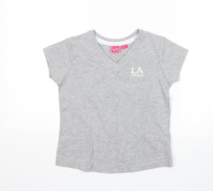LA Gear Girls Grey   Basic T-Shirt Size 7-8 Years