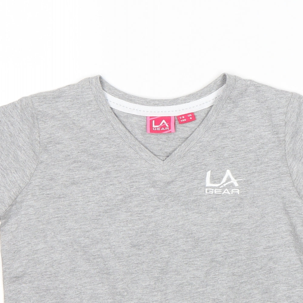 LA Gear Girls Grey   Basic T-Shirt Size 7-8 Years