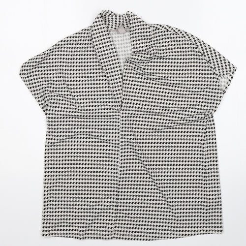 H&M Womens Multicoloured Houndstooth  Basic Blouse Size S