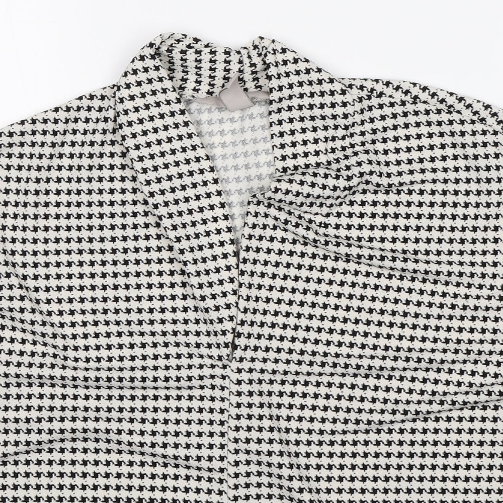 H&M Womens Multicoloured Houndstooth  Basic Blouse Size S