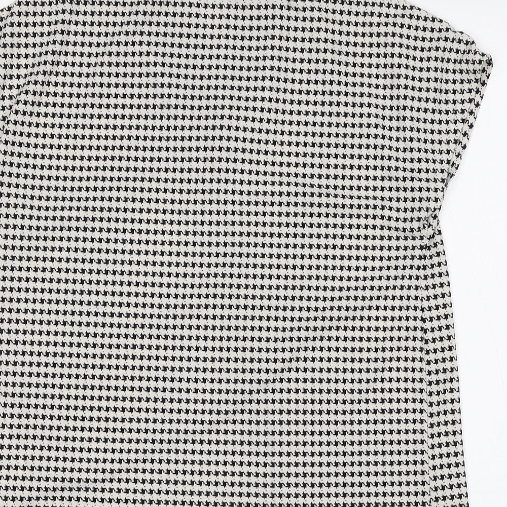 H&M Womens Multicoloured Houndstooth  Basic Blouse Size S