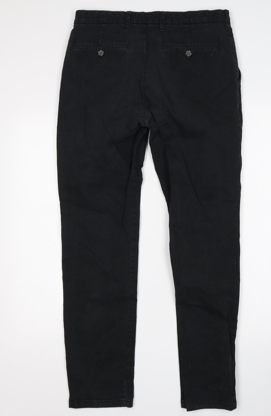 M&S Mens Black   Chino Trousers Size 32 L31 in