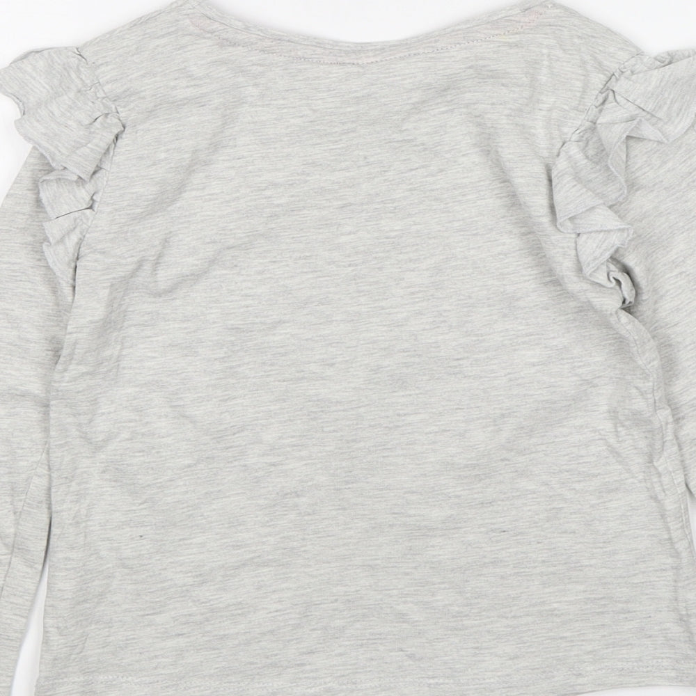 Matalan Girls Grey   Basic T-Shirt Size 4 Years