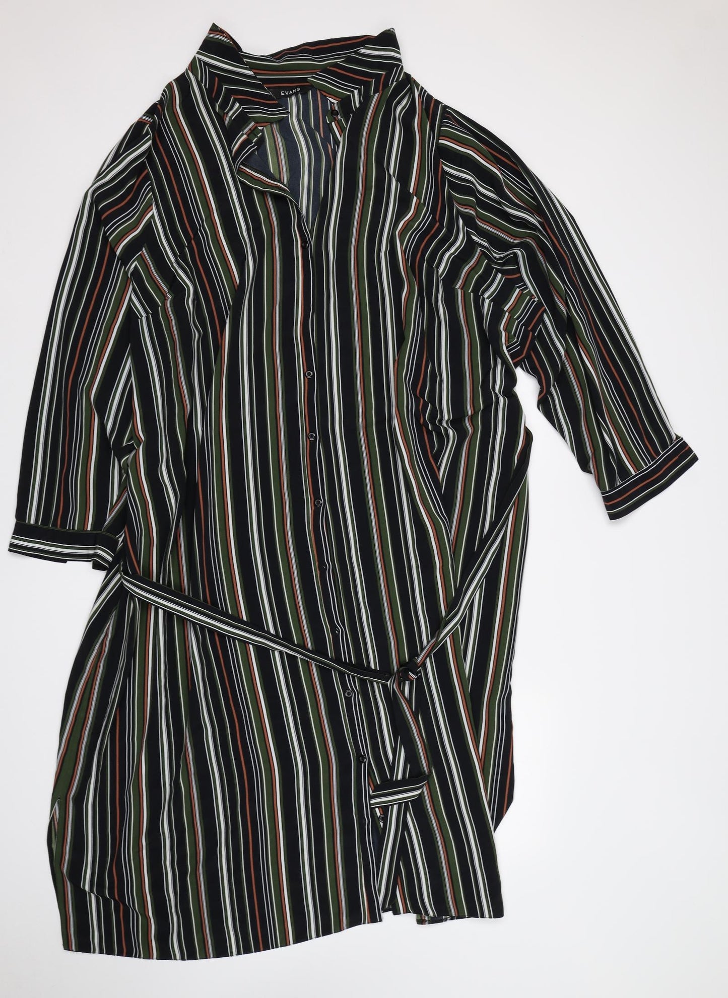 Evans Womens Multicoloured Striped  Shirt Dress  Size 28
