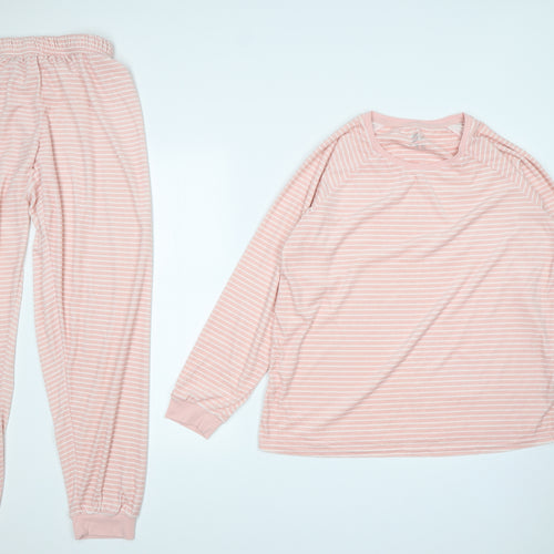 Primark Womens Pink Striped   Pyjama Set Size M