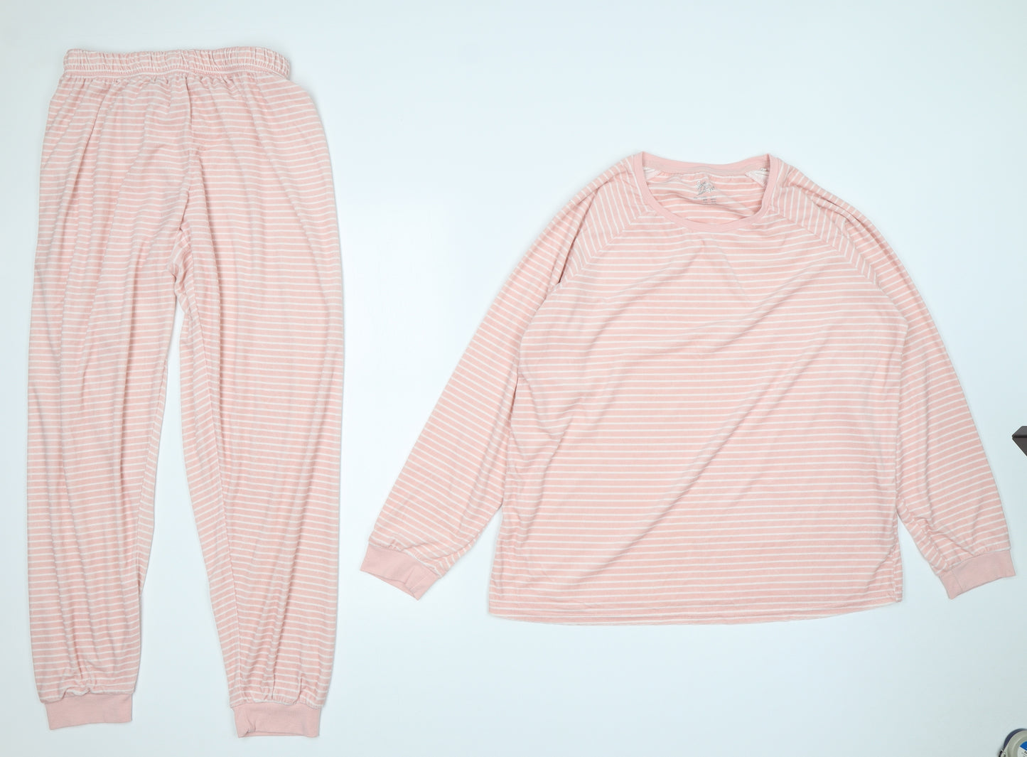 Primark Womens Pink Striped   Pyjama Set Size M