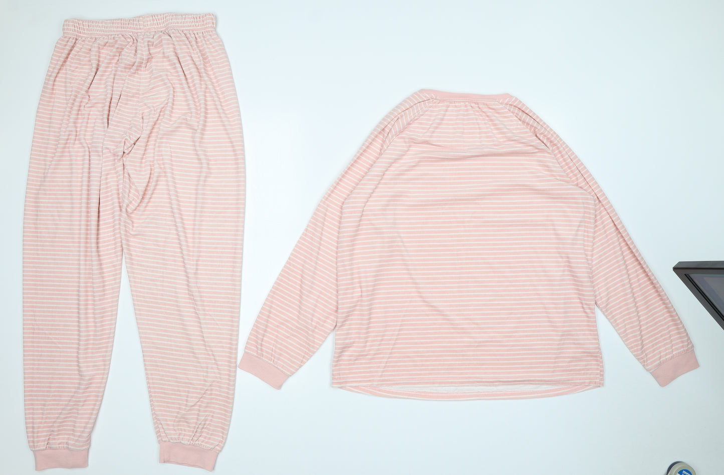 Primark Womens Pink Striped   Pyjama Set Size M
