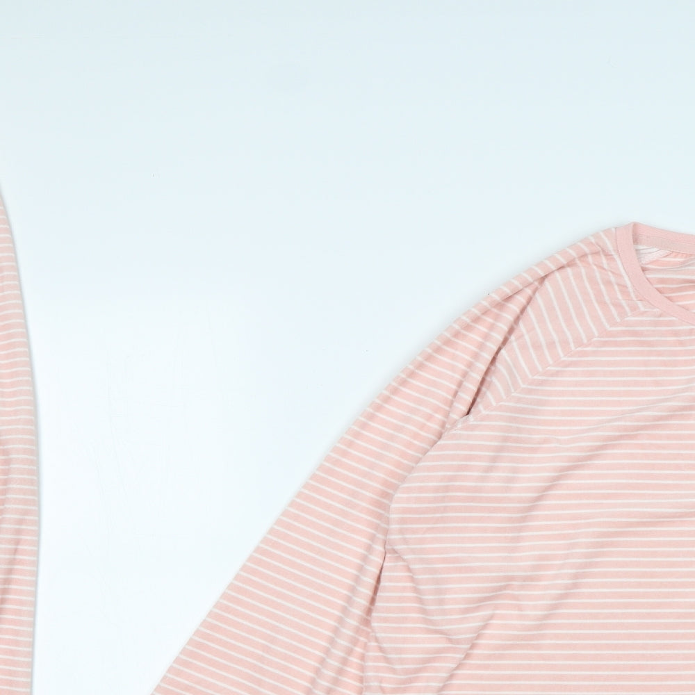 Primark Womens Pink Striped   Pyjama Set Size M